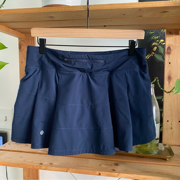 Lululemon True Navy Blue Pace Rival Mid Rise Skirt Skort 8 - Picture 7 of 15